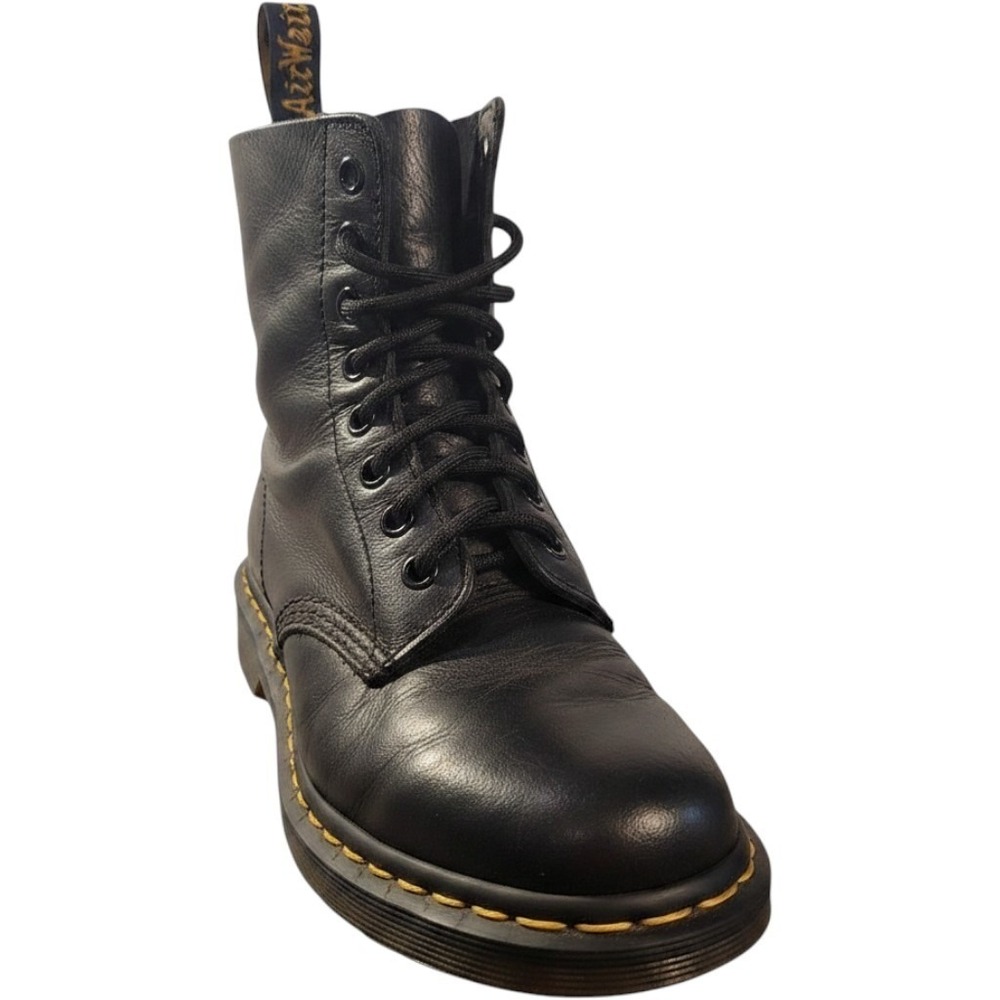 Dr Martens Boots Womens Size 7 Black Leather Pascal Combat Ankle Lace Up Grunge